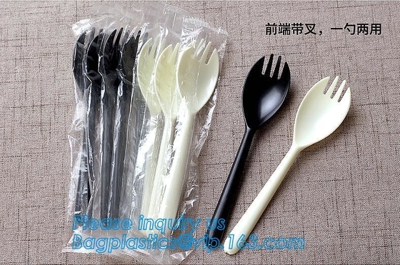 6&quot; PS Disposable Plastic Forks Spoons Knives Western Cultery Sets in Restaurants and Kitchens 48 pcs pink plastic cutler