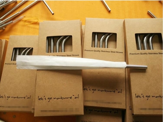 Diameter 6 mm 215 mm long stainless steel straw in bulk package,Stainless Steel Drinking Straws with Premium Aluminum Ca