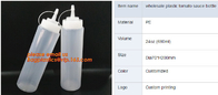 FDA Food Grade 8oz Empty Custom LDPE Plastic Ketchup Squeeze Bottle with Scale for Syrup, Sauce, Ketchup, BBQ Sauce, Con