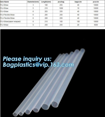 PLA Straws, disposable biodegradable PLA straw Individual Packed 100% Biodegradable PLA Straws,Compostable Biodegradable
