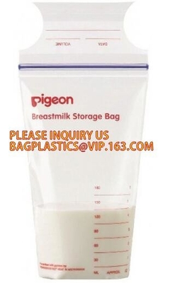 Custom Printing Food Grade Zipper Seal Stand Up Pouch 8oz Leak Proof Breast Milk Storage Bag,breast milk storage bags Mi