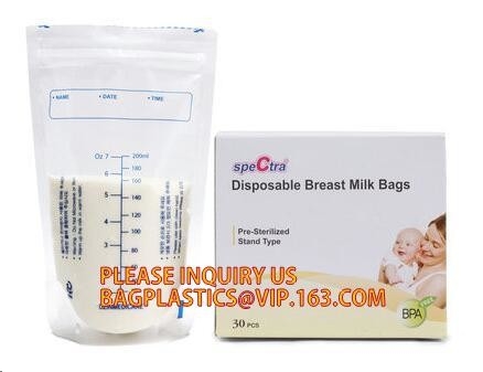 Customized disposable plastic baby breast milk refrigerator refrigerated storage packing bag,breast milk storage bag mil