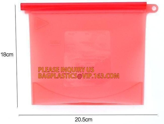 Reusable Vacuum Food Bag Silicone Food Storage Bag Fruits Vegetables Meat Preservation kits,Reusable Refrigerator Silico