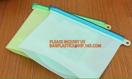 Reusable Vacuum Food Bag Silicone Food Storage Bag Fruits Vegetables Meat Preservation kits,Reusable Refrigerator Silico