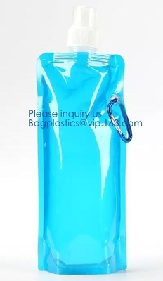Foldable Water Bottle Bag 480ML Environmental Protection Collapsible Portable Water Bag Sports water bottle 480ml bageas