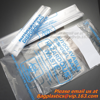 Cytotoxic Waste Bags, Hazadous Waste Disposal Chemotherapy Waste Bags Zipper Enclosure With Pouch