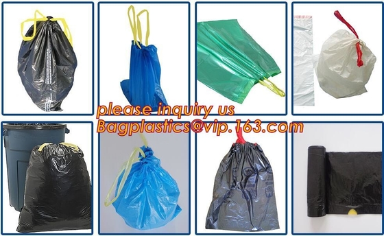 LDPE Drawstring Type Biohazard Waste Garbage Bag, HDPE Drawstring Type Biohazard Waste Garbage Bag, Isolation Infectious