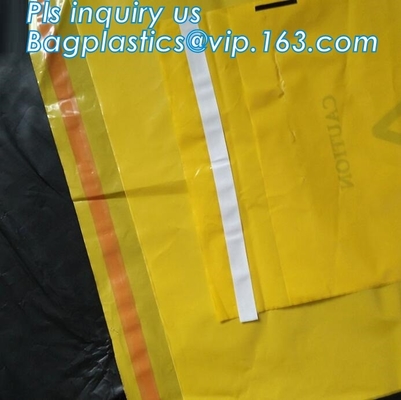 Adhensive tape bag, self seal bagsYellow/red/black biohazard infectious/medical waste bag/liner with drawcord/drawstring