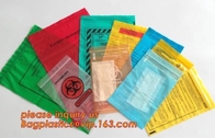 Custom ked Specimen Bag With Optional Pouch, Simple printing Clear Specimen Grip Seal Bag, 2mil LDPE plastic zip t