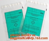 Biodegradable PLA Plastic Bag Corn Starch Biohazard Specimen k Bag, LDPE Three Walls Specimen Bag with Pocket, pac