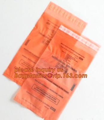 6x9 Lab k specimen kangaroo bag biohazard medical reclosable plastic bag, Biohazard Specimen transport bag, bageas