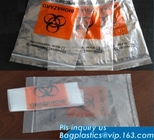 8&quot;*10&quot; BIOHAZARD PRINTED SPECIMEN BAGS with tear off line, 3-wall Biohazard Specimen Bags, Laboratory Specimen Transport