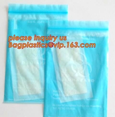 Specimen Biohazard Bag/k bag with pocket, Manufacturer BioHazard Medical Specimen Zip Bags, bagplastics, bagease