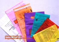 Medical packing k sealing plastic biohazard specimen bag customized pouch, Disposable plastic medical waste specim