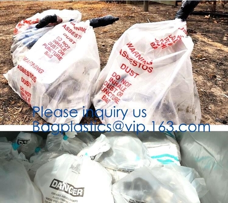 Disposal Asbestos Waste Bags ,Plastic Bags for Asbestos fibers,asbestos waste packaging plastic garbage bag BAGEASE PAC