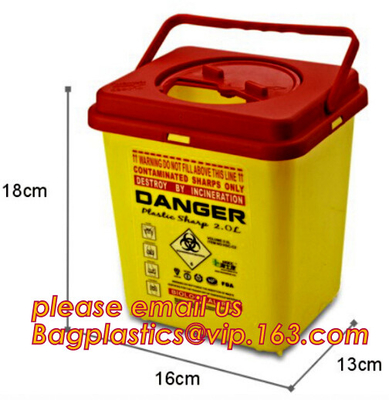 Various shape sharp container,sharp bin,syringe container, Wholesale disposable plastic medical sharp container/waste bo