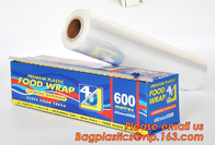Extended plastic cling wrap pe pvc food film with customized logo, wholesale clear PE food grade kitchen