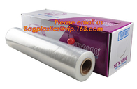 Keep Fresh PE food wrap plastic Cling film wrap jumbo roll, LLDPE power stretch wrap film food wrap stretch film, bageas