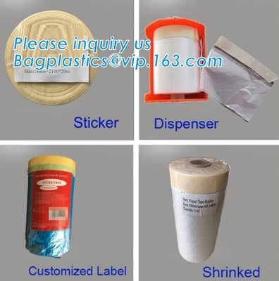 blue pre-tape masking film, environmental protection auto paint pre-tape masking film, plastic Taped masking film wit