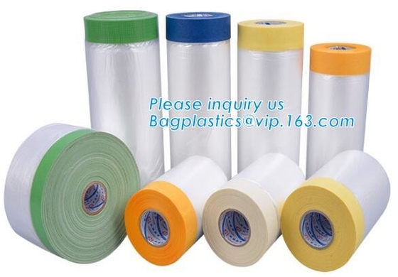 Outdoor Paper Masking Film, Rice Paper Taped Masking Film, Auto Used Pre-Taped Masking Film, Indoor Masking Film, Cloth
