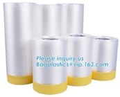 plastic register sealing cloth duct pre-taped masking film,PE material taped clear plastic masking film with dispenser