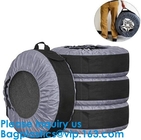 Anti UV Automotive 600D Wheel And Tyre Bags Automotive Spare Tire Tyre Wheel Cover With Carrying Handles Tote Car Wheel