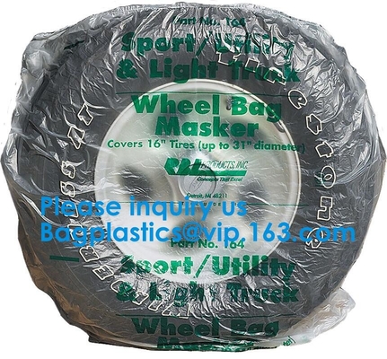 Tire Storage Bags Car Plastic Tire Bags For Automotive Interior Protection, Auto Repair Shops Tire Covers For Wheel