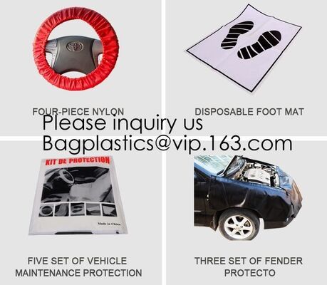 Disposable Plastic Car Cover With Elastic Band Medium Size, Kit De Protection, Car Clean Kit, Car Protection Disposable