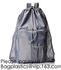 Drawstring Bag With Cord Lock And White Sturdy Mesh Material For Factories, College, Dorm, Storage Sturdy &amp; Breathable