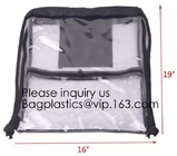 Clear Drawstring PVC Drawstring Backpack With Mesh Side Pockets For School, Music Festivals, Sporting Events, Gyms