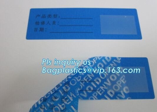 Void Hologram labels stickers,sliver tamper evident security VOID label,adhesive moon rock pre cotton size label roll vo