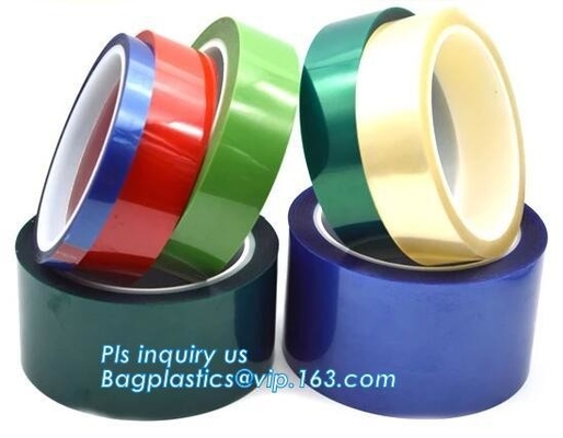 Green Polyester Silicone Adhesive Electroplating Tape Heat Resistant PET Powder Coating Tape Green Masking Tape