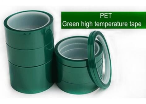 Green Polyester Silicone Adhesive Electroplating Tape Heat Resistant PET Powder Coating Tape Green Masking Tape