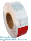 Aluminized Red And White Reflective Tape For Trucks Metalized Reflective Tape marks for vehicle SECURITY TAPE