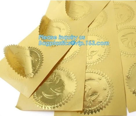 Custom foil sticker high quality gold self-adhesive foil vinyl sticker,Self-adhesive Label Stickers with Gold Foil Stamp