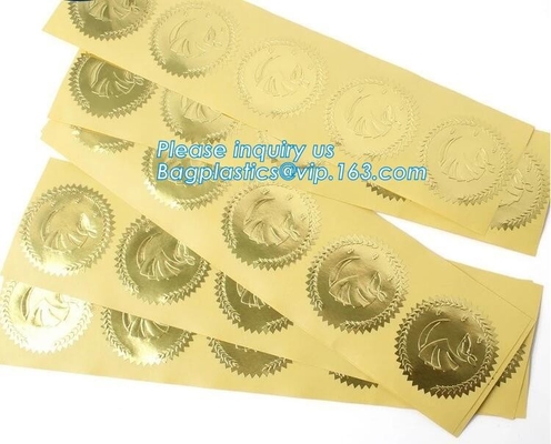 Custom foil sticker high quality gold self-adhesive foil vinyl sticker,Self-adhesive Label Stickers with Gold Foil Stamp