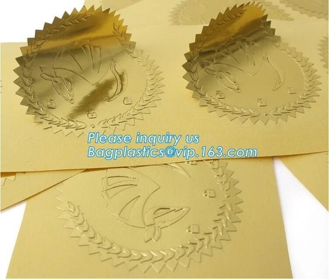 Custom foil sticker high quality gold self-adhesive foil vinyl sticker,Self-adhesive Label Stickers with Gold Foil Stamp