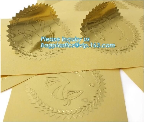 Custom foil sticker high quality gold self-adhesive foil vinyl sticker,Self-adhesive Label Stickers with Gold Foil Stamp