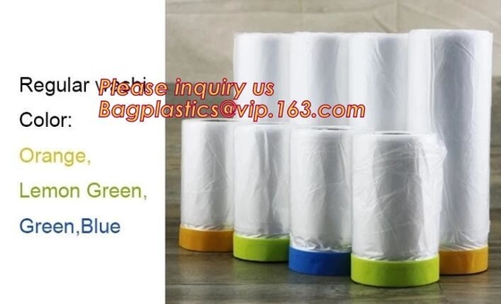 HDPE Masking Film,Indoor Application Pretaped Drop Cloths,masking film,pre-taped cover car painting protection film hous