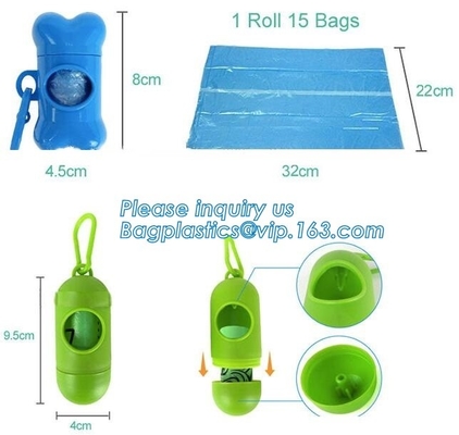 Custom Printed Dog Poop Bag Biodegradable Pet Waste Bags with Flashlight Dispenser, Pet Dog Portable Disposible Pet Poop