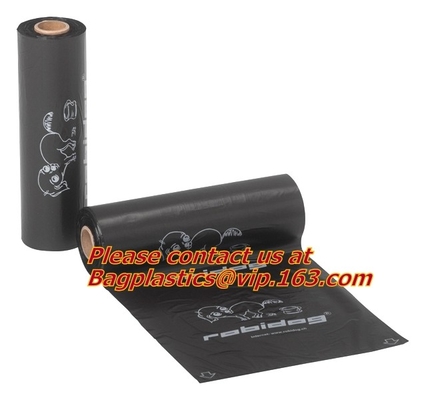 Thick Doggy Poo Dog Pet Waste Bags roll, Bone shape pet waste bag biodegradable rubbish polybag pet poop bags, BAGEASE,