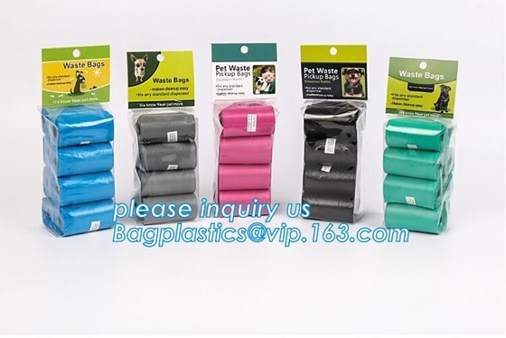 LED Flashlight Dog Waste Bag Dispenser Holder with Pet Waste Bag Poop Roll Bags, BPI ASTM D6400 EN13432 Approval Customi