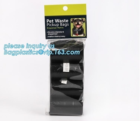 LED Flashlight Dog Waste Bag Dispenser Holder with Pet Waste Bag Poop Roll Bags, BPI ASTM D6400 EN13432 Approval Customi