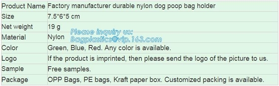 LED Flashlight Dog Waste Bag Dispenser Holder with Pet Waste Bag Poop Roll Bags, BPI ASTM D6400 EN13432 Approval Customi