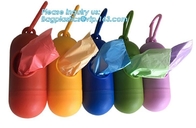 LED Flashlight Dog Waste Bag Dispenser Holder with Pet Waste Bag Poop Roll Bags, BPI ASTM D6400 EN13432 Approval Customi