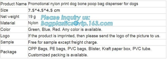 LED Flashlight Dog Waste Bag Dispenser Holder with Pet Waste Bag Poop Roll Bags, BPI ASTM D6400 EN13432 Approval Customi