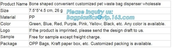 LED Flashlight Dog Waste Bag Dispenser Holder with Pet Waste Bag Poop Roll Bags, BPI ASTM D6400 EN13432 Approval Customi