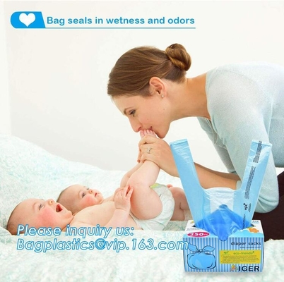 ok compost home certified 100% biodegradable nappy sacks with handle, Strong and durable Baby nappy sacks Made in China