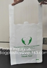 Supermarket Bio-Degradable Compostable T Shirt Bags Thank You Tote Perfect For Business. Best Bulk, Heavy Duty