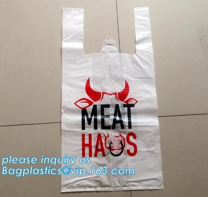 OK Compost 100% Corn Starch Biodegradable Plastic T Shirt Bag Vest Bag Bioplastic Shopping Bag For Grocery